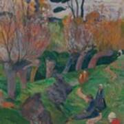 Brittany Landscape With Women And Cows, 1889  By Paul Gauguin 1848  1903 Poster