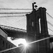 Brooklyn Bridge In Black And White Poster