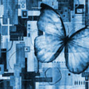 Butterfly Effect In Blue Poster