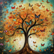 Butterfly Tree Of Life Poster