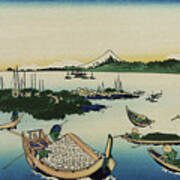 Buyo Tsukudajima - Thirty Six Views Of Mount Fuji - Hokusai Poster