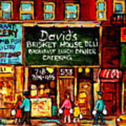 C Spandau Fine Artist Paints Best New York City Restaurants David's Brisket House Deli Crown Heights Poster