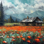 Cabin In The Poppies Poster