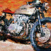 Cafe Racer Motorcycle By Vart Poster