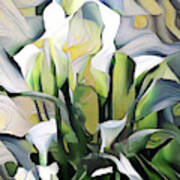 Calla Lilies Abstract Poster