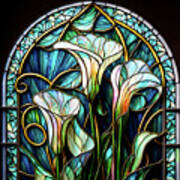 Calla Lilies - Stained Glass Window Poster