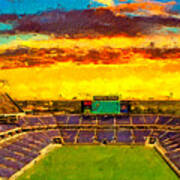 Camping World Stadium In Orlando, Florida, At Sunset - Digital Painting Poster