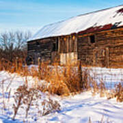 Canadian Barn In The Winter Poster