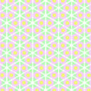Candy Flower - Pink, Yellow And Green Floral Pattern Poster