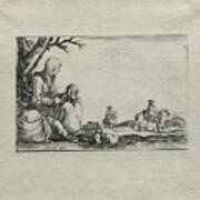 Caprices Seated Beggar Woman With Two Children C. 1642 Stefano Della Bella Poster