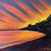 Morning Glow, Sunrise At Comier- Plage, Haiti Poster