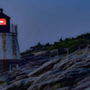 Castle Hill Lighthouse On The Rocks Poster