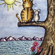 Cat Mouse Sun Poster