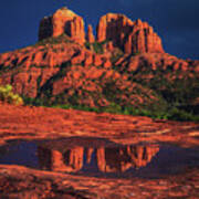 Cathedral Rock Reflection 2 - Sedona, Arizona Poster