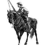 Cavalryman And Horse Poster