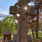 Celtic Cross Tombstone On Hill Of Calvary Chapel In Milwaukee Wi Poster
