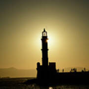 Chania Lighthouse Poster