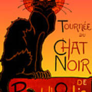 Chat Noir Belle Epoque Art Nouveau Rodolphe Salis Hd Restored By Elena Gantchikova Poster