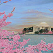 Cherry Blossoms At Sunrise Poster