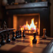Chess By The Fire Poster