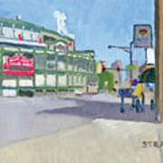Chicago Cubs At Wrigley Field - Chicago, Illinois Poster