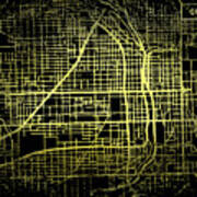 Chicago Map In Gold And Black Poster