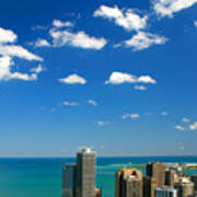 Chicago Skyline Big Sky Lake Poster