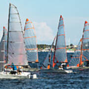 Children Sailing, Class Racing In 29er Dinghies In A High School Poster