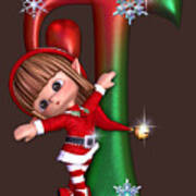 Christmas Elf with T Poster