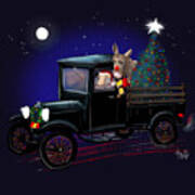 Christmas Model T Ford Poster