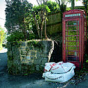 Christow Red Telephone Box Dartmoor Poster