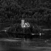 Church And Bell Tower On Bled Island In Lake Bled, Slovenia Poster