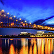 Cincinnati Ohio Roebling Bridge Panorama Poster