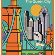 Cincinnati Poster - Vintage Pop Art Style Poster