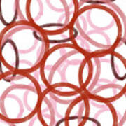 Circular Design In Pinks And Reds Poster