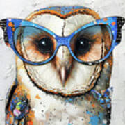 Clever Barn Owl Poster