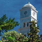 Clock Tower In Poros, Greece Poster