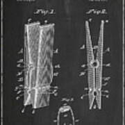Clothespin Blueprint Patent In Chalk Poster