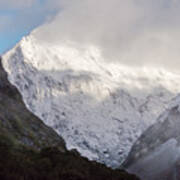 Clouds And Snow Around Milford Sound One Poster
