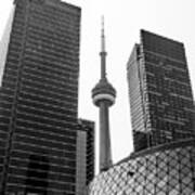 Cn Tower And Roy Thompson Hall In Downtown Toronto, Ontario, Canada Poster