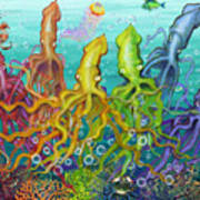 Colorful Calamari Poster
