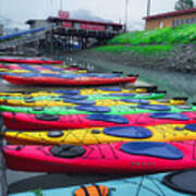Colorful Kayaks Poster