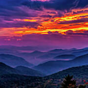 Colorful Mountain Sunset Poster
