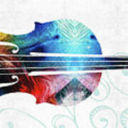 Colorful Violin Art By Sharon Cummings Poster