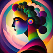 Colourful Abstract Portrait - 14 Poster