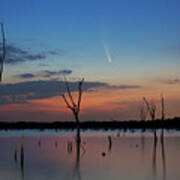 Comet Neowise Over Lake Poster