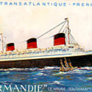 Compagnie Generale Transatlantique French Line Normandie Le Havre Southhampton New York Poster Poster