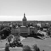 Connecticut State Capitol Building In Hartford Connecticut In Black And White Poster
