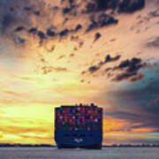 Container Ship On The Cape Fear River Poster
