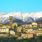 Coreglia Antelminelli And Snowy Apennines Poster